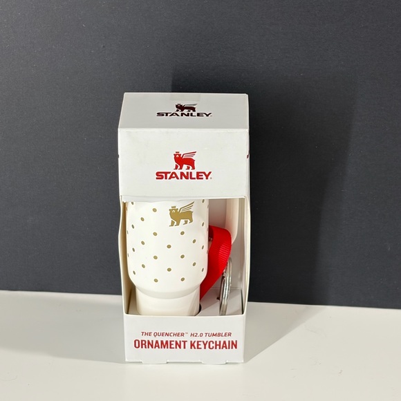 Stanley Ornament Keychain Polka Dot Frost and Strawberry Cream Twist Set BNIB - Picture 5 of 6